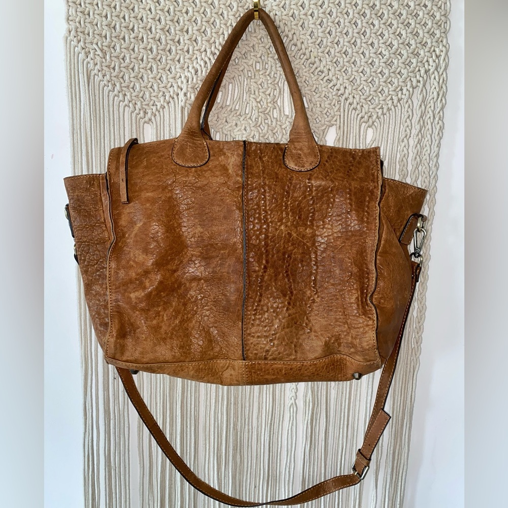 Maxon Collection made in Italy Genuine Leather in Caramel Brown vintage tote bag
